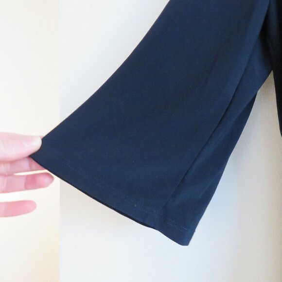 JOSEPH RIBKOFF Knot Hem Stretch Top in Navy Office Minimalist Comfort Size US 10 - Picture 13 of 14